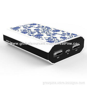 3D embossement printing effect power bank, capacity 6,600/7,800mAh option